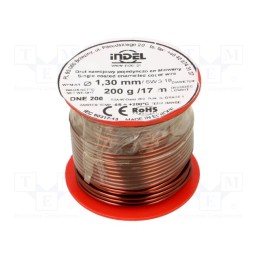 1 rol x INDEL - DNE1,30-200G - Coil wire, single coated enamelled, 1.3mm, 0.2kg, -65÷200°C