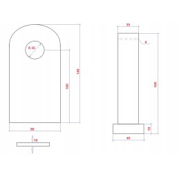 The cylinder mounting eye, diameter 35, is complete