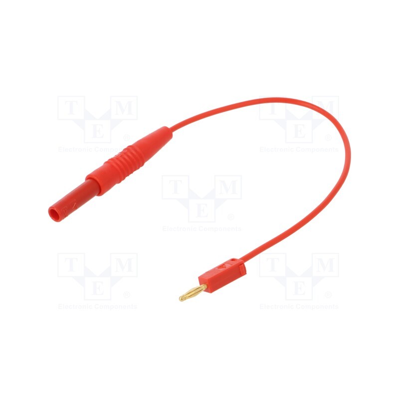 1 pcs x STu00c4UBLI - 28.0012-01522 - Test leads, 10A, red, gold-plated, 0.15m, Insulation: PVC