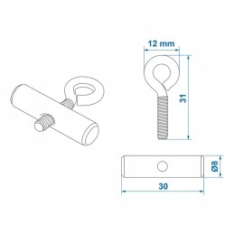 Awning locking stop on the kedry slat, 2 pcs