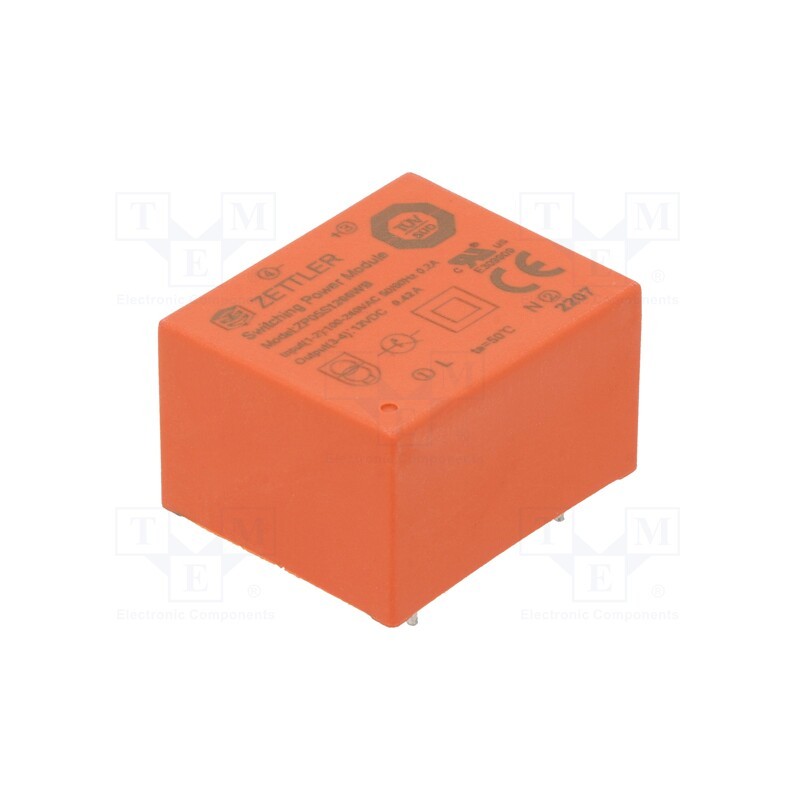 1 pcs x ZETTLER - ZP05S1200WB - Converter: AC/DC, 5W, 85÷265VAC, Usup: 100÷370VDC, Uout: 12VDC, 70%