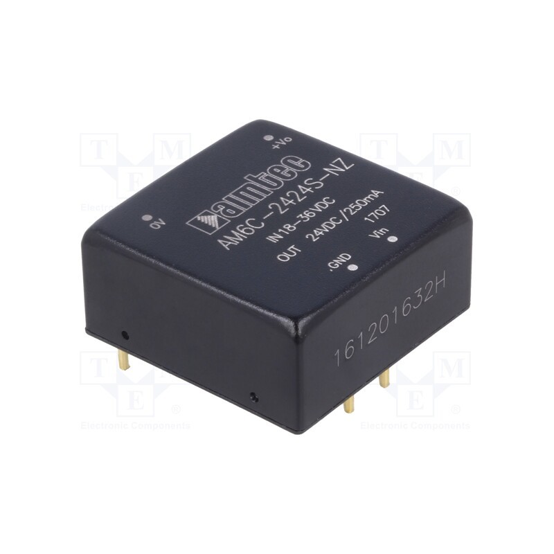 1 pcs x AIMTEC - AM6C-2424S-NZ - Converter: DC/DC, 6W, Uin: 18÷36V, Uout: 24VDC, Iout: 250mA, 1'x1'