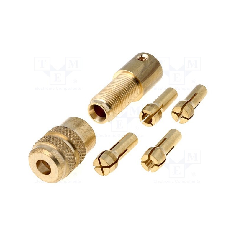 1 set x DONAU ELEKTRONIK - 1504 - Drill holder, 0.3÷3.2mm, for Donau drills, brass