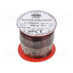 1 rol x INDEL - DN2E1,80-200G - Coil wire, double coated enamelled, 1.8mm, 0.2kg, -65÷200°C