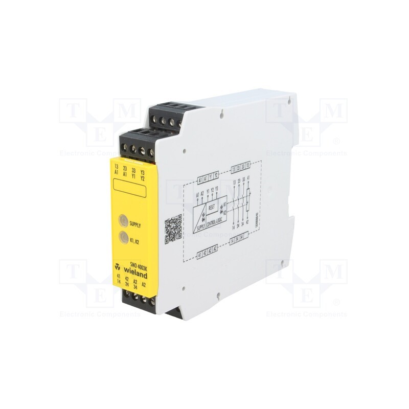 1 pcs x WIELAND - R1.188.0500.1 - Module: safety relay, 24VDC, Contacts: NC + NO x3, -25÷55°C
