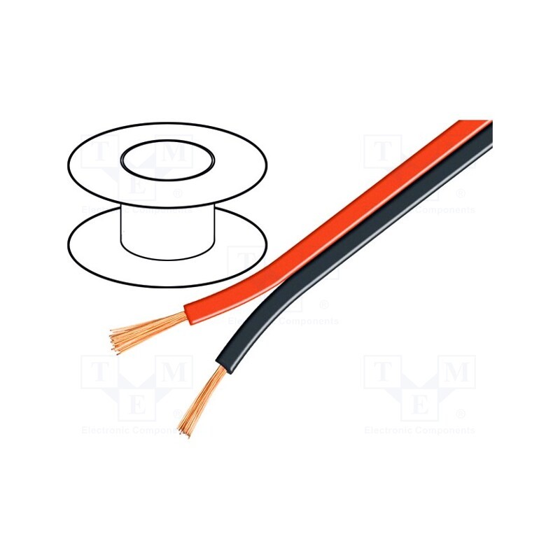 1 rol x Goobay - 15085 - Wire: loudspeaker cable, 2x2.5mm2, stranded, OFC, black-red