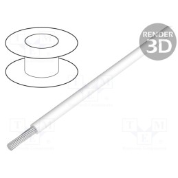 1 rol x ALPHA WIRE - 2844/7 WH001 - Wire, HookUp Wire, stranded, Cu, 24AWG, PTFE, white, 250V, 305m
