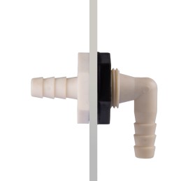 Grommet connector for water tank, camper trailer connection