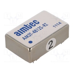 1 pcs x AIMTEC - AM3T-4812S-RZ - Converter: DC/DC, 3W, Uin: 36÷72V, Uout: 12VDC, Iout: 250mA, DIP24