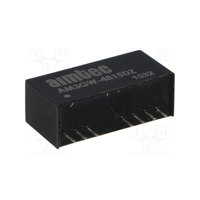 1 pcs x AIMTEC - AM3GW-4815DZ - Converter: DC/DC, 3W, Uin: 18÷75V, Uout: 15VDC, Uout2: -15VDC, SIP9