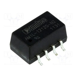 1 pcs x AIMTEC - AM1L-1212S-NZ - Converter: DC/DC, 1W, Uin: 10.8÷13.2V, Uout: 12VDC, Iout: 84mA, SMD