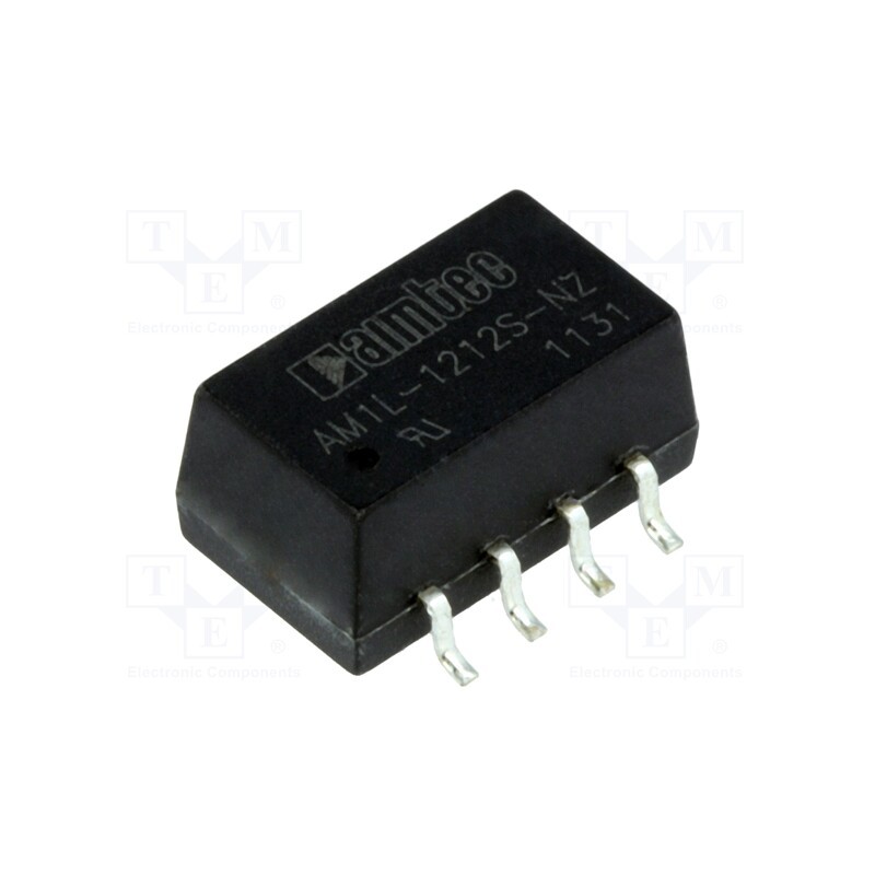 1 pcs x AIMTEC - AM1L-1212S-NZ - Converter: DC/DC, 1W, Uin: 10.8÷13.2V, Uout: 12VDC, Iout: 84mA, SMD