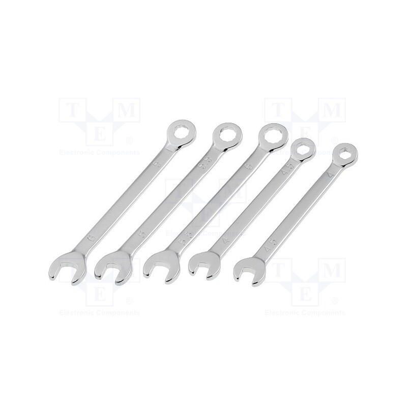 1 set x DONAU ELEKTRONIK - 920 - Wrenches set, combination spanner, 4mm,4.5mm,5mm,5.5mm,6mm