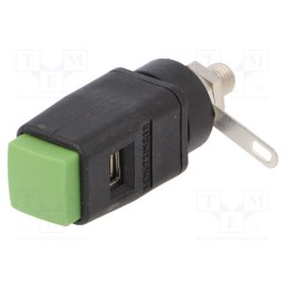 1 pcs x SCHu00dcTZINGER - SDK 503 / GN - Laboratory clamp, green, 70VDC, 16A, screw, nickel, polyamide