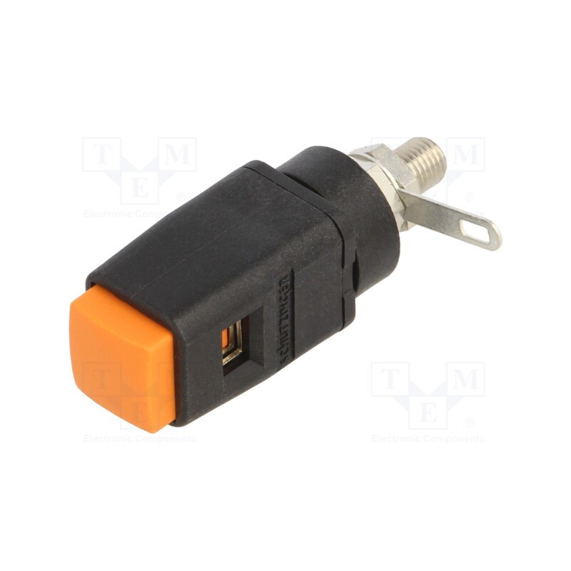 1 pcs x SCHu00dcTZINGER - SDK 503 / OR - Laboratory clamp, orange, 70VDC, 16A, screw, nickel, polyamide