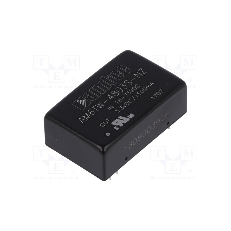 1 pcs x AIMTEC - AM6TW-4803S-NZ - Converter: DC/DC, 6W, Uin: 18÷75V, Uout: 3.3VDC, Iout: 1.5A, DIP24