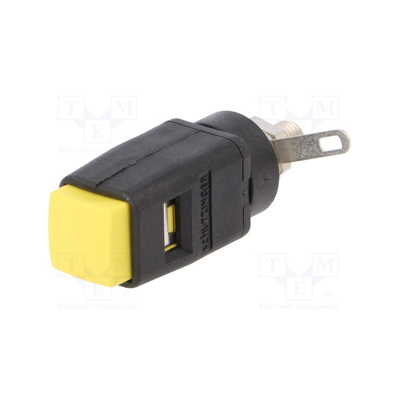 1 pcs x SCHu00dcTZINGER - SDK 503 / GE - Laboratory clamp, yellow, 70VDC, 16A, screw, nickel, polyamide