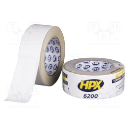 1 rol x HPX - CW5025 - Tape: duct, W: 48mm, L: 25m, Thk: 0.3mm, white, natural rubber, 12%