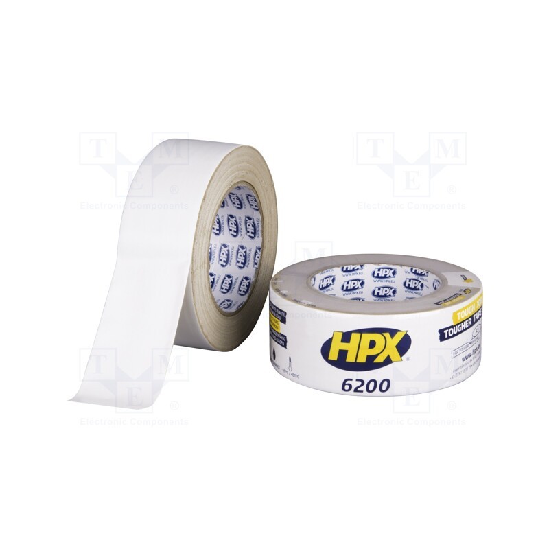 1 rol x HPX - CW5025 - Tape: duct, W: 48mm, L: 25m, Thk: 0.3mm, white, natural rubber, 12%