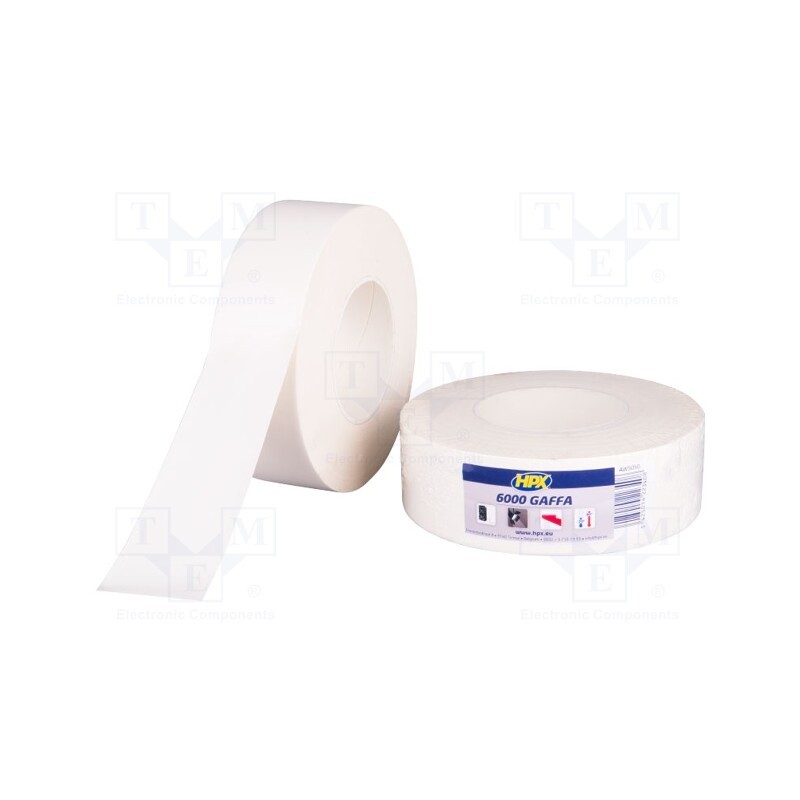 1 rol x HPX - AW2550 - Tape: duct, W: 25mm, L: 50m, Thk: 0.3mm, white, natural rubber, 10%