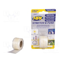 1 rol x HPX - SI2580 - Tape: sealing, W: 25mm, L: 1.8m, Thk: 0.5mm, transparent, silicone