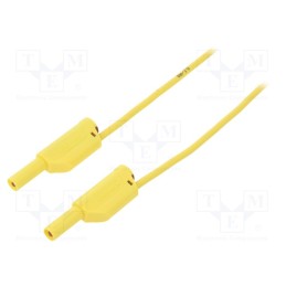 1 pcs x SCHu00dcTZINGER - VSFK 5000 / 1 / 200 / GE - Test lead, 16A, banana plug 4mm,both sides, Len: 2m, yellow