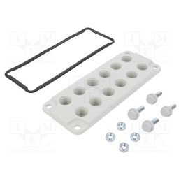 1 set x FIBOX - MB 10891 SET - Multigate grommet, polycarbonate, grey, Holes no: 12, IP65