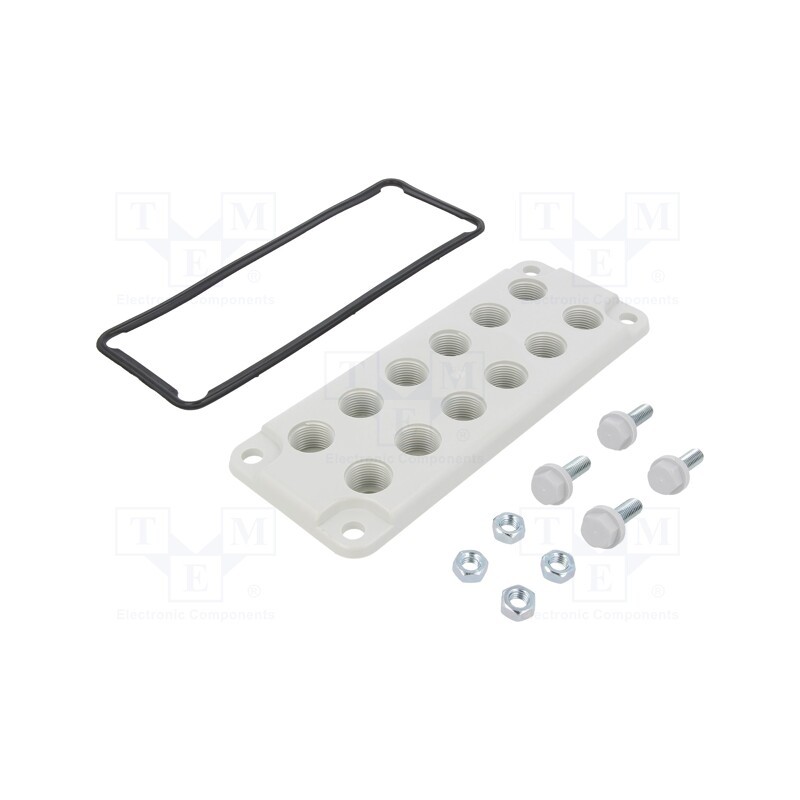 1 set x FIBOX - MB 10891 SET - Multigate grommet, polycarbonate, grey, Holes no: 12, IP65