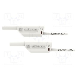 1 pcs x SCHu00dcTZINGER - VSFK 8500 / 2.5 / 100 / WS - Test lead, 32A, banana plug 4mm,both sides, Urated: 1kV, Len: 1m