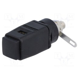 1 pcs x SCHu00dcTZINGER - SDK 503 / SW - Laboratory clamp, black, 70VDC, 16A, screw, nickel, polyamide