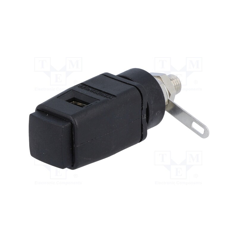 1 pcs x SCHu00dcTZINGER - SDK 503 / SW - Laboratory clamp, black, 70VDC, 16A, screw, nickel, polyamide