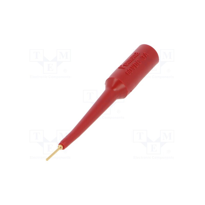 1 pcs x POMONA - 606701 - Probe tip, 3A, red, Socket size: 4mm, Plating: gold-plated, 70VDC