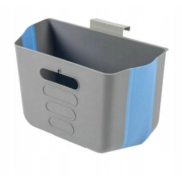 Folding, hanging camping trash bin for camping b