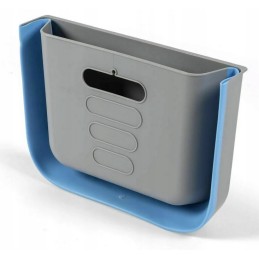 Folding, hanging camping trash bin for camping b
