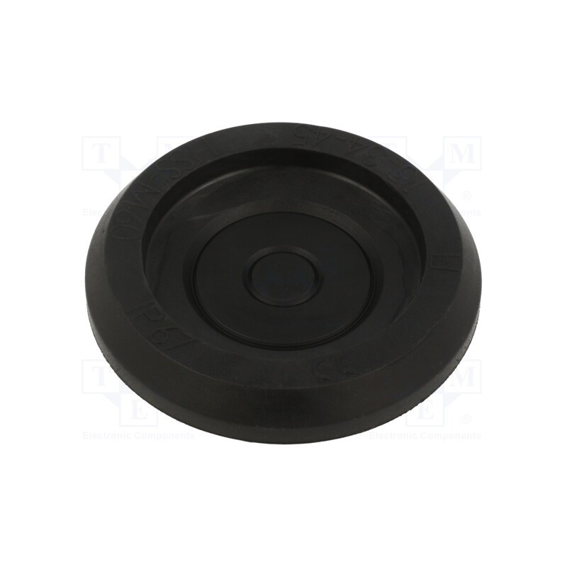 1 pcs x HT HI TECH POLYMERS - HSS-M60-TPE RAL9005 - Grommet, Ømount.hole: 60mm, elastomer thermoplastic TPE, black