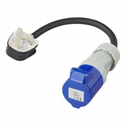 Adapter cee 16a 230v uk gb plug camping 40cm