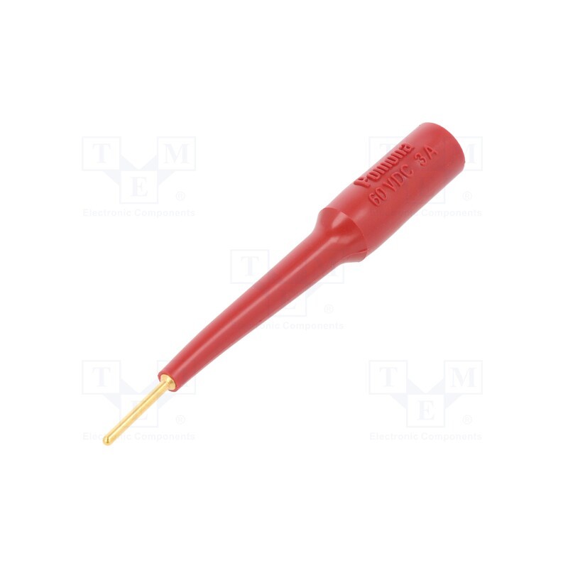 1 pcs x POMONA - 607431 - Probe tip, 3A, red, Socket size: 4mm, Plating: gold-plated, 70VDC