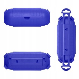 Blue plug and socket cable cover, IP44 extension cord protection