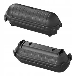 Plug and socket cable cover, black, IP44 extension cord protection