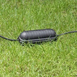 Plug and socket cable cover, black, IP44 extension cord protection