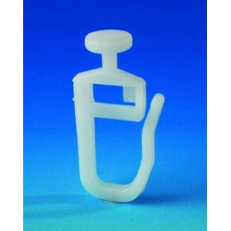 White clips for the curtain rod in the camper, 10 pieces