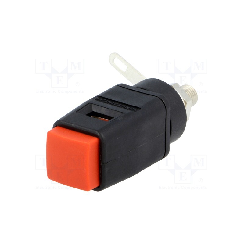 1 pcs x SCHu00dcTZINGER - SDK 503 / RT - Laboratory clamp, red, 70VDC, 16A, screw, nickel, polyamide, 33VAC