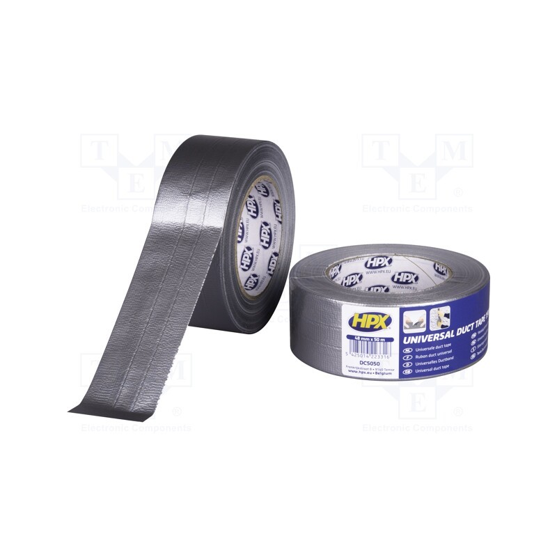 1 rol x HPX - DC5050 - Tape: duct, W: 48mm, L: 50m, Thk: 0.17mm, silver, synthetic rubber