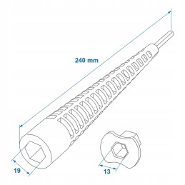 19 13 mm wrench for the support leg of the camping trailer