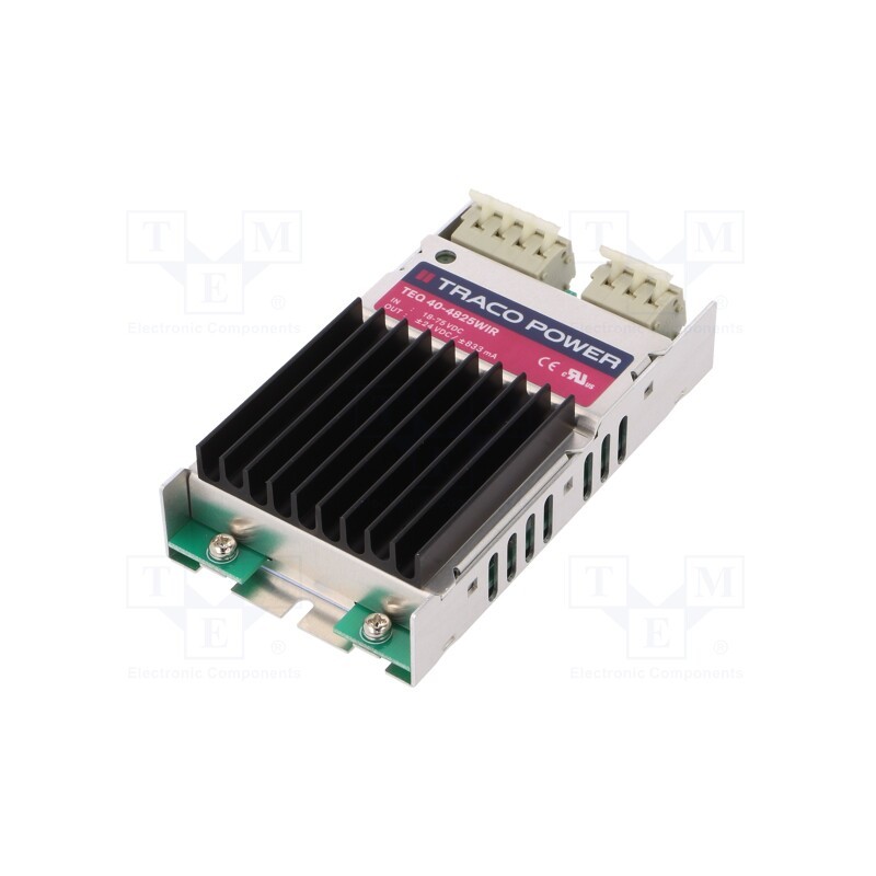 1 pcs x TRACO POWER - TEQ 40-4825WIR - Converter: DC/DC, 40W, Uin: 18÷75V, Uout: 24VDC, Uout2: -24VDC, OUT: 2