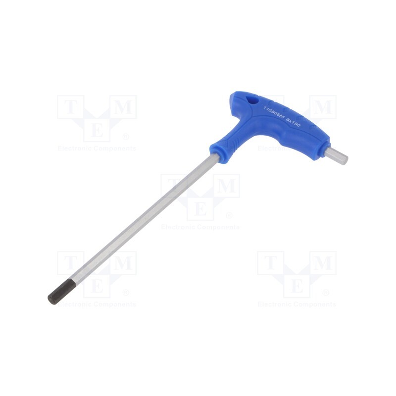 1 pcs x KING TONY - 116506MR - Wrench, hex key, HEX 6mm, Overall len: 215mm, tool steel