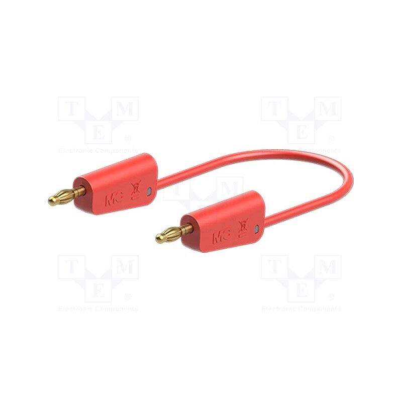 1 pcs x STu00c4UBLI - 64.1035-07522 - Test lead, 60VDC, 30VAC, 32A, banana plug 4mm,both sides, red