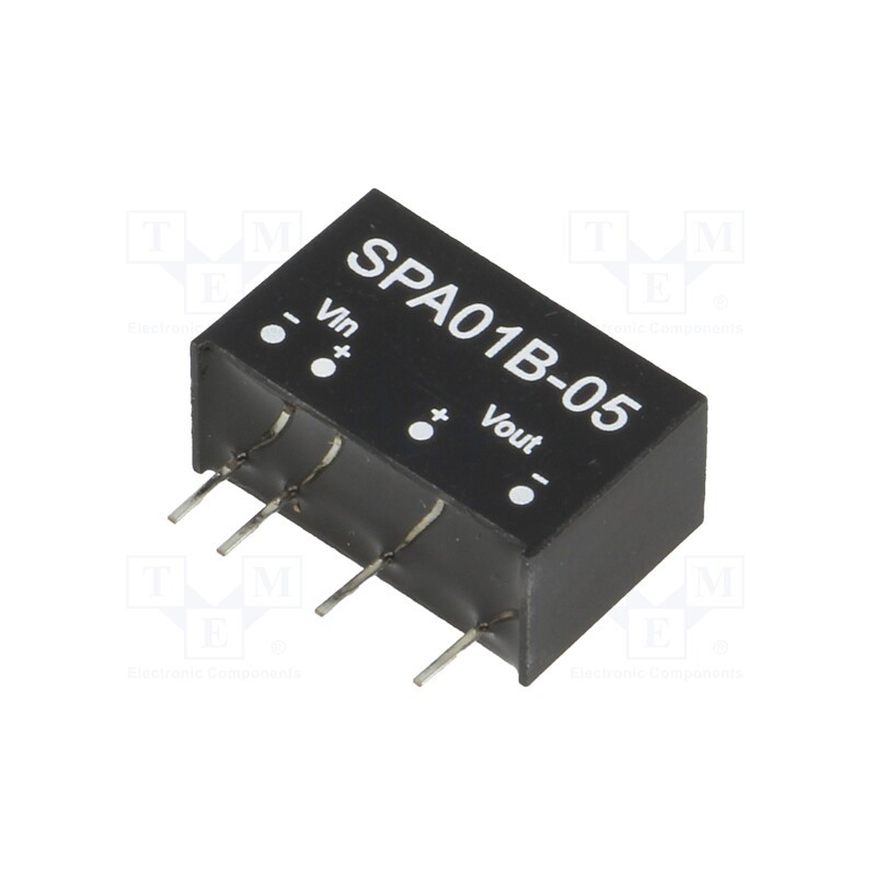 1 pcs x MEAN WELL - SPA01B-05 - Converter: DC/DC, 1W, Uin: 18÷36V, Uout: 5VDC, Iout: 20÷200mA, SIP6
