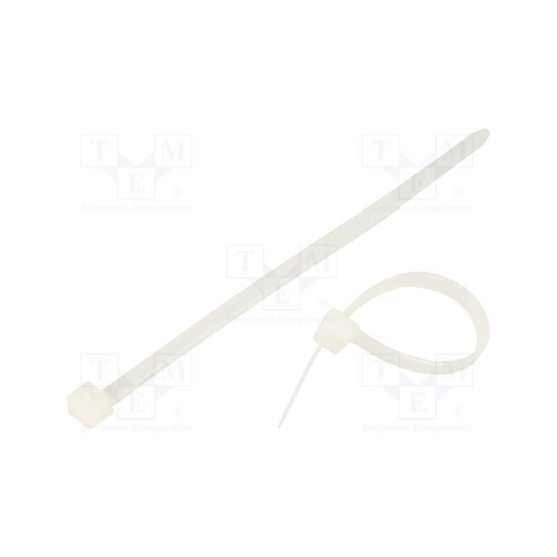 1 pcg x QOLTEC - 52244 - Cable tie, L: 100mm, W: 3.6mm, polyamide, natural, 100pcs, UL94V-2