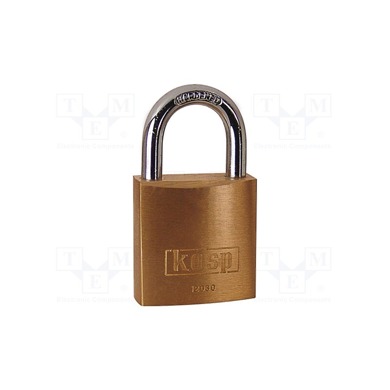 1 pcs x KASP - K12030D - Padlock, brass, hardened steel shackle,double bolted, shackle